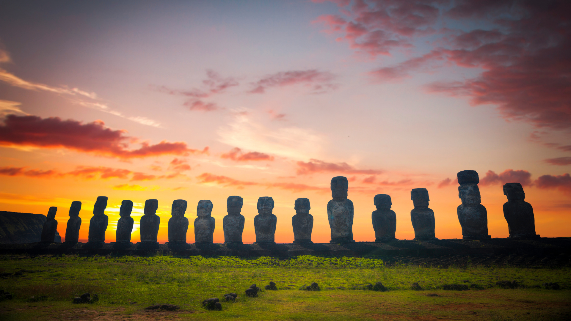 Visit the mysterious Moai statues of Rapa Nui.